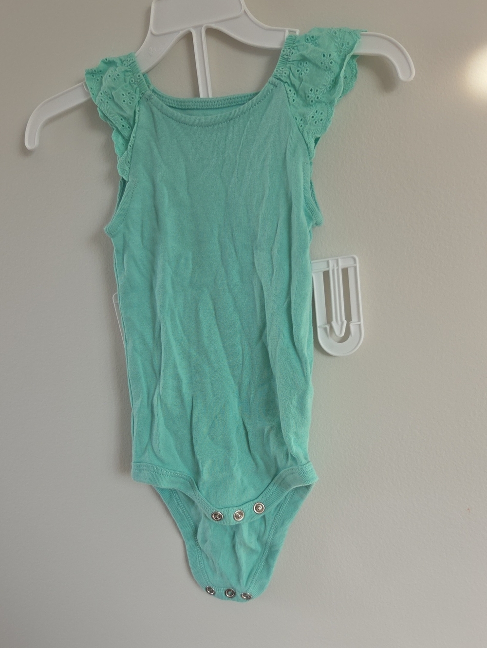 Kids Mint Green Ruffle Sleeve One-Piece Bodysuit